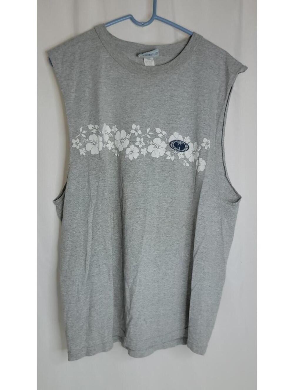 Vintage Wu-Tang Clan Wu Wear Logo Tee T Shirt Mens XL Gray Double Sided Tank Top